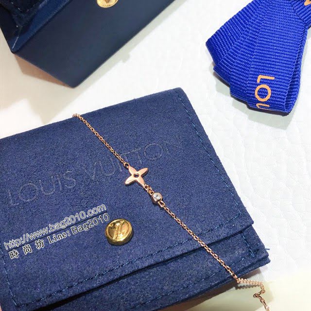 Louis Vuitton純銀飾品 路易威登單花單鑽項鏈 LV小號mini四葉花項鏈  zglv1961